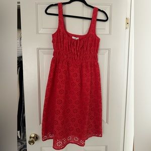 NSR Nordstrom Red Eyelet Dress
